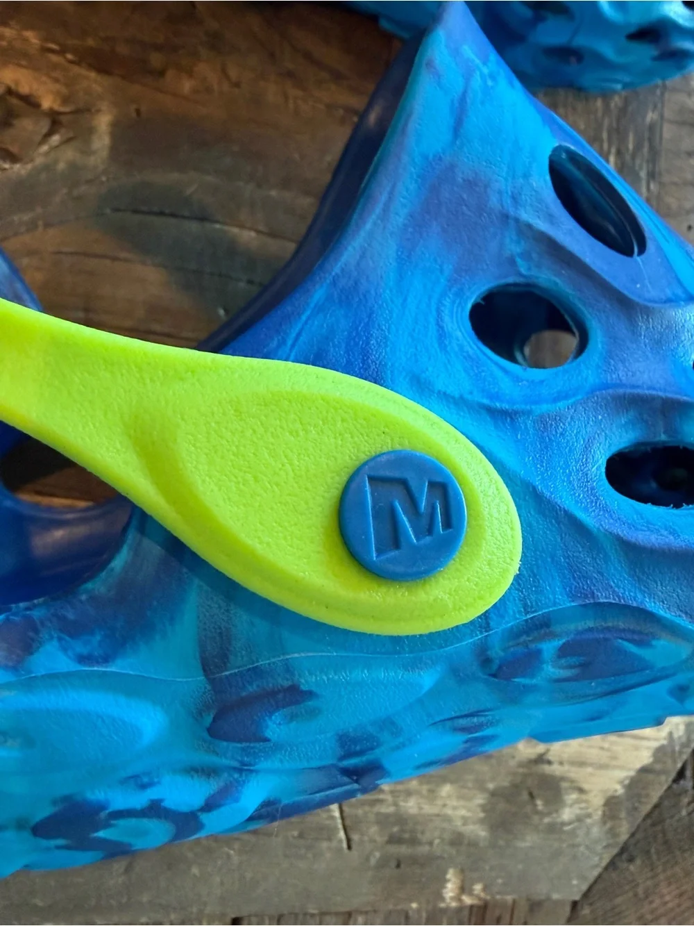 NWOT Merrell K3 Blue Lime Hydro Moc Water Shoes Clogs Slip On Clogs